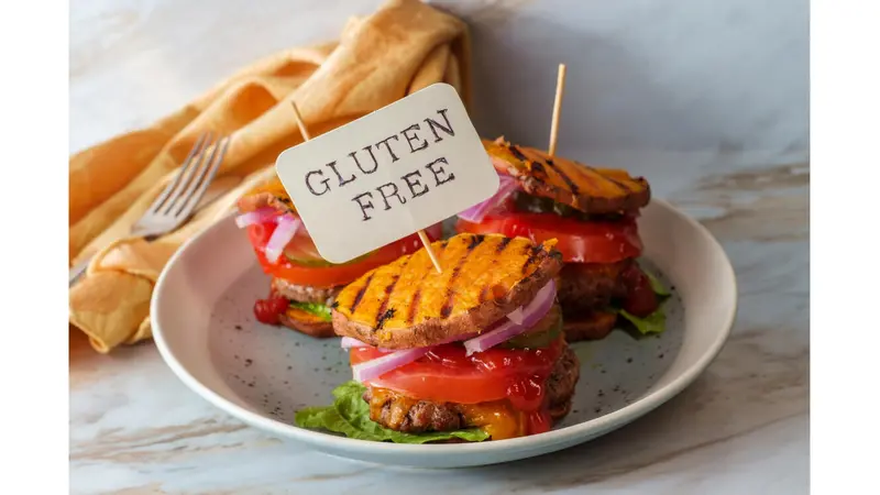 Gluten Free sign on gluten free meal Gluten Free sign on gluten free meal