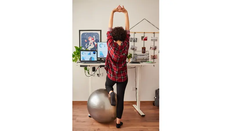 Woman with yoga ball Woman with yoga ball