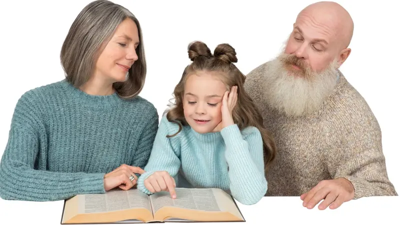 Family reading together Family reading together
