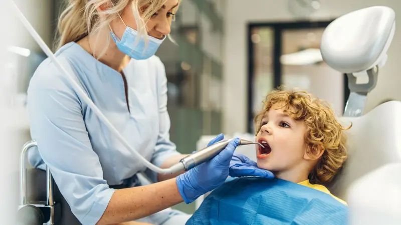 Child in the dentist chair Child in the dentist chair