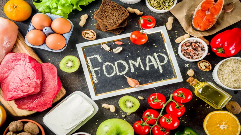 Healthy diet food. Various low fodmap ingredients selection - meat, vegetables, berry, fruit, grains Healthy diet food. Various low fodmap ingredients selection - meat, vegetables, berry, fruit, grains