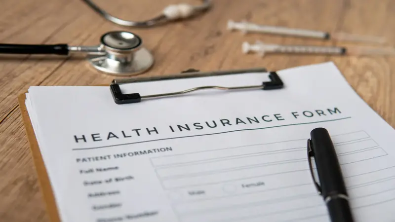 close-up image of health insurance form close-up image of health insurance form