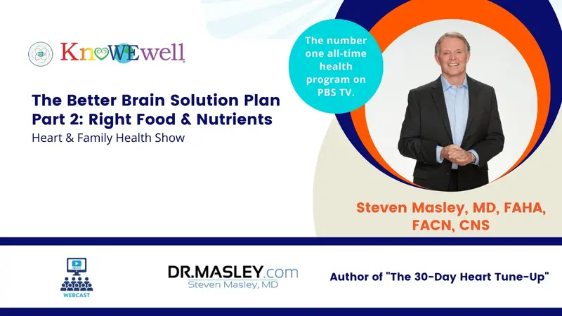 Banner: The Better Brain Solution Plan Part 2: Right Food & Nutrients