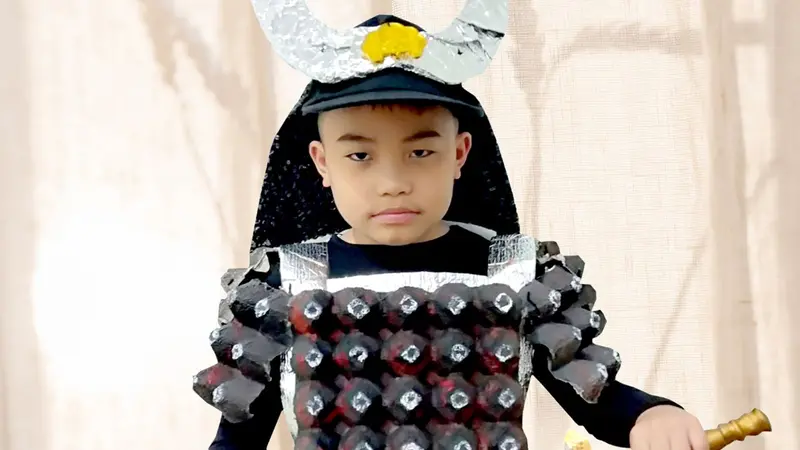 Boy in his Halloween costume