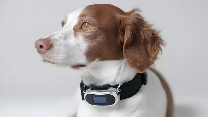 Dog with smart collar