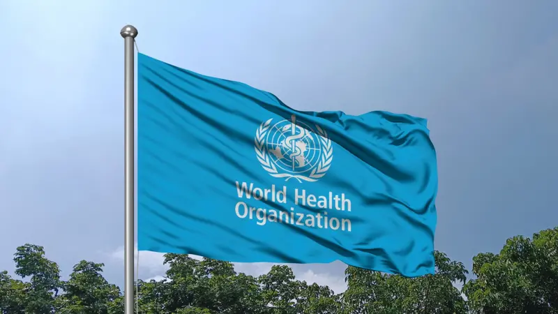 World Health Organization - WHO flag. Waving colorful WHO flag World Health Organization - WHO flag. Waving colorful WHO flag