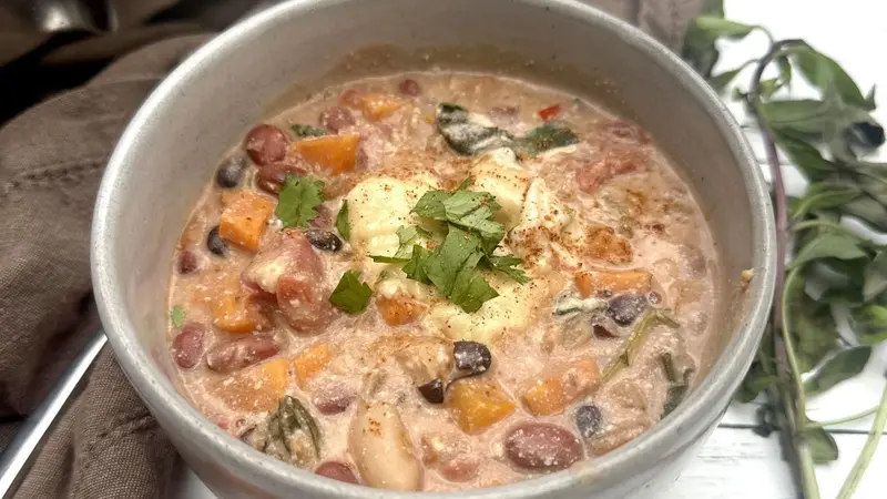 Creamy Sweet Potato and Bean Soup