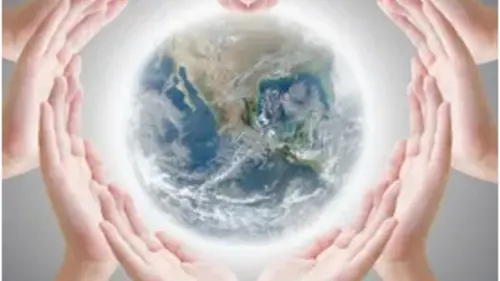 Hands holding a globe