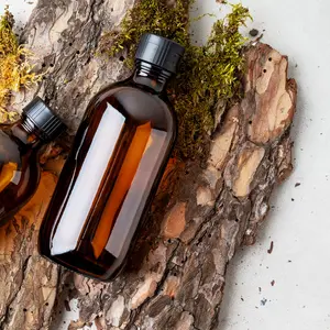 Quillaia bark and bottles of medicine