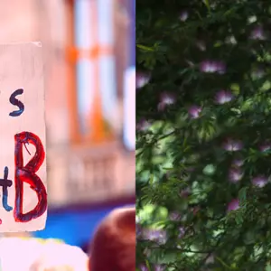 no planet B sign and woman with flowers no planet B sign and woman with flowers