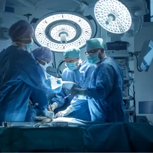 Medical Team Performing Surgical Operation in Modern Operating Room