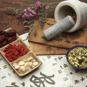 Chinese herbal medicine and tea set