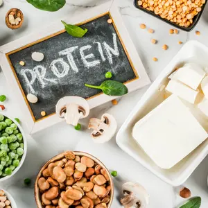 vegan protein sources: Tofu, beans, lentils, nuts, spinach and seeds