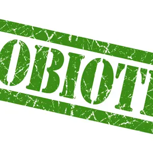 probiotics green grunge stamp isolated on white