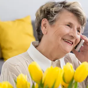 senior woman talking on the phone