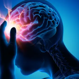 Man with migraine headache - 3D illustration Man with migraine headache - 3D illustration