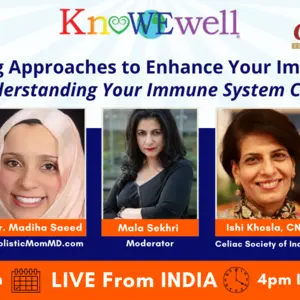 Four speaker images and moderator image