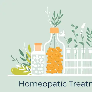 Green organic natural homeopathic pills in glass jars. Homeopathy treatment vector.