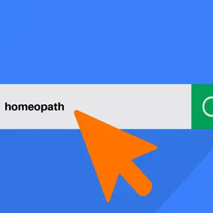 search bar. with the word "homeopath"