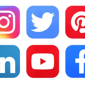 Facebook, Instagram, Linkedin and other social media logos Facebook, Instagram, Linkedin and other social media logos