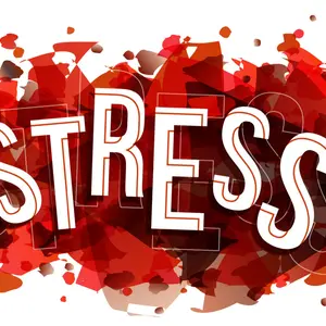 Vector creative illustration of stress word