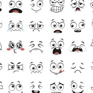 Caricature comic emotions or emoticon doodle
