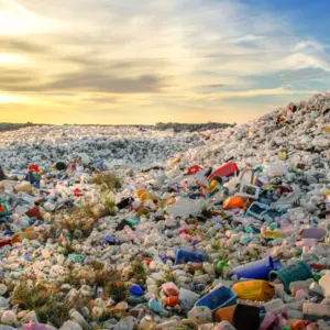 The Perils of Plastic Clothing: Embracing Slow Fashion and Sustainable Fabrics Pile of plastic bottles and containers
