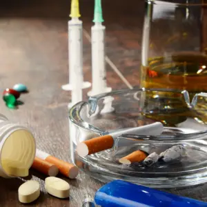 Variety of addictive substances, including alcohol, cigarettes and drugs