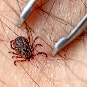 Removing of disease carrying tick from skin. 