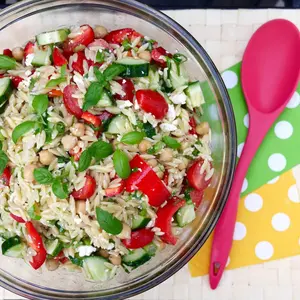 Greek Orzo and Chickpea Salad