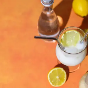 Creamy lemonade trendy summer mocktail.
