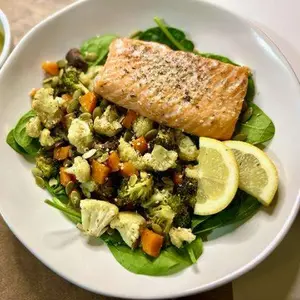 Salmon and Roasted Veggie Salad