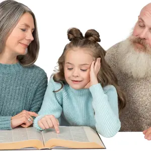 Family reading together