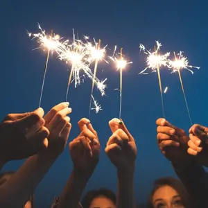 Hands holding sparklers