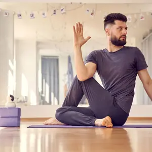Man in a yoga pose