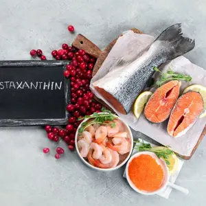 Foods rich in astaxanthin, carotenoid and antioxidants.