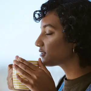 Woman drinking coffee Woman drinking coffee