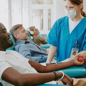 man receives treatment during clinical trials